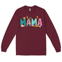 Burgundy Easter Mama Easter Day Long Sleeve Tee - Neo Western