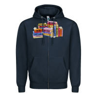 Navy book tropes Zipper Hoodie - Artiststas