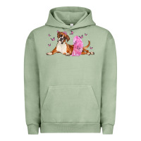 Pigment Oil Green boxer dog with tutu Urban Hoodie - LillyAllenDesigns