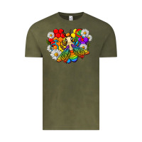 Vintage Olive pride bee with daisy lgbtq Vintage Tee - texasbilliewilder