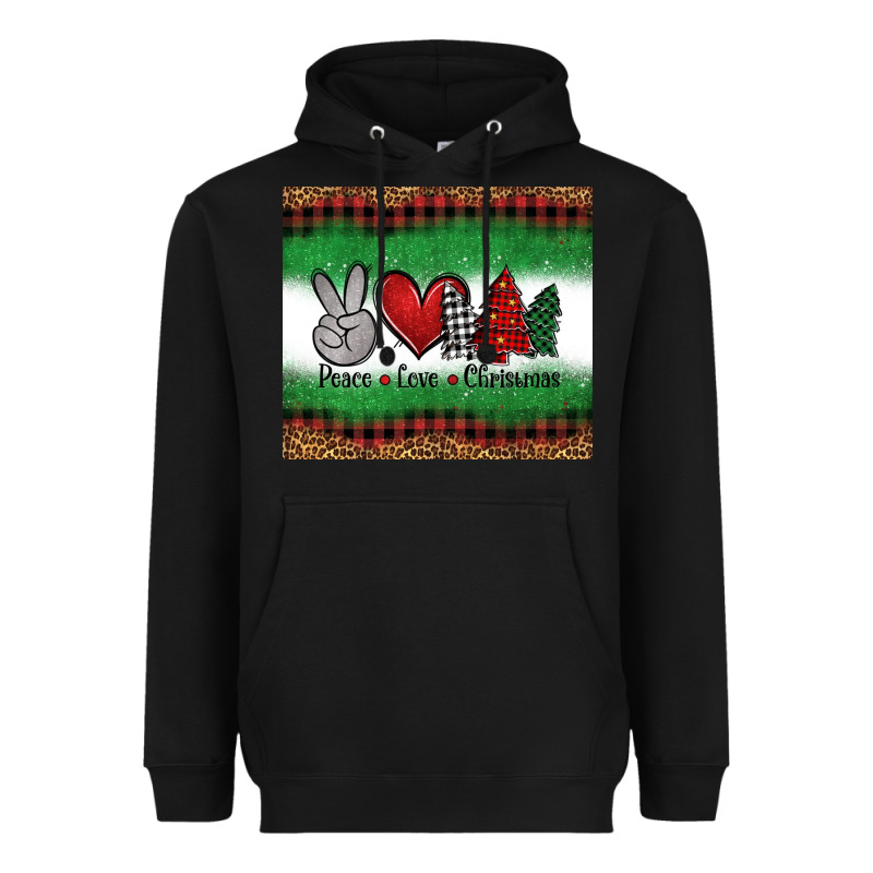 Peace Love Christmas Trees Heavyweight Hoodie by Jasminsmagicworld | Teevron