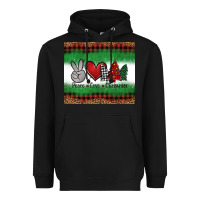 Black Peace Love Christmas Trees Heavyweight Hoodie - Jasminsmagicworld