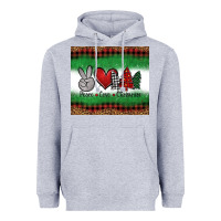 Heather Grey Peace Love Christmas Trees Heavyweight Hoodie - Jasminsmagicworld
