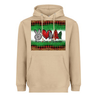 Mushroom Peace Love Christmas Trees Heavyweight Hoodie - Jasminsmagicworld
