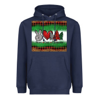 Navy Peace Love Christmas Trees Heavyweight Hoodie - Jasminsmagicworld