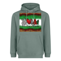 Sage Peace Love Christmas Trees Heavyweight Hoodie - Jasminsmagicworld