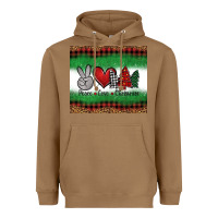 Toasted Coconut Peace Love Christmas Trees Heavyweight Hoodie - Jasminsmagicworld