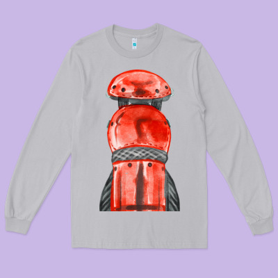 Red Leg Guard Fa Element Long Sleeve Tee Designed By Fadigitalartstudio