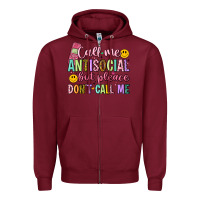 Burgundy call me antisocial but please don't call me Zipper Hoodie - Artiststas
