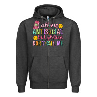 Charcoal Heather call me antisocial but please don't call me Zipper Hoodie - Artiststas