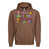 Chestnut call me antisocial but please don't call me Zipper Hoodie - Artiststas