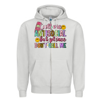 Dove Grey call me antisocial but please don't call me Zipper Hoodie - Artiststas