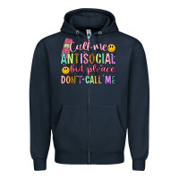 Navy call me antisocial but please don't call me Zipper Hoodie - Artiststas