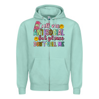 Seafoam call me antisocial but please don't call me Zipper Hoodie - Artiststas