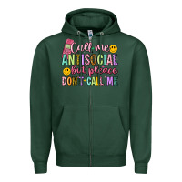 Sports Green call me antisocial but please don't call me Zipper Hoodie - Artiststas