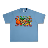 Pebble Blue peace love cinco de mayo Urban Heavy Tee - Zillion Design Studio