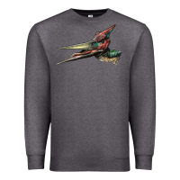 Charcoal Heather Pteranodon Face Premium Sweatshirt - LillyAllenDesigns