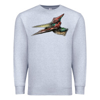 Heather Grey Pteranodon Face Premium Sweatshirt - LillyAllenDesigns