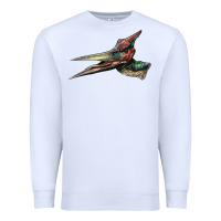 White Pteranodon Face Premium Sweatshirt - LillyAllenDesigns