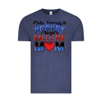 Vintage Denim my favorite hockey player calls me mom Vintage Tee - Zillion Design Studio