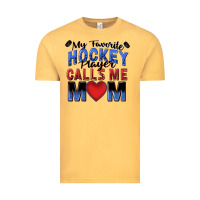 Vintage Mustard my favorite hockey player calls me mom Vintage Tee - Zillion Design Studio