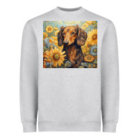 Heather Grey dachshund Heavyweight Sweatshirt - Unal Design