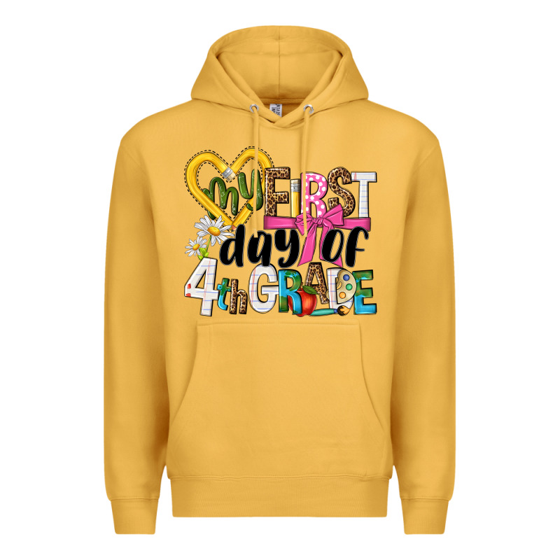 My First Day Of 4th Grade Premium Hoodie by NancyCooperArtShop | Teevron
