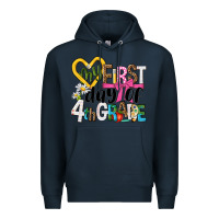 Navy my first day of 4th grade Premium Hoodie - NancyCooperArtShop