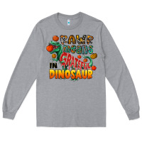Heather Grey rawr means grateful in dinosaur Long Sleeve Tee - CowhideDigitalArt