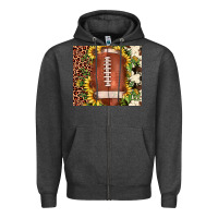 Charcoal Heather football leopard cowhide sunflower Zipper Hoodie - JahusDesignShop