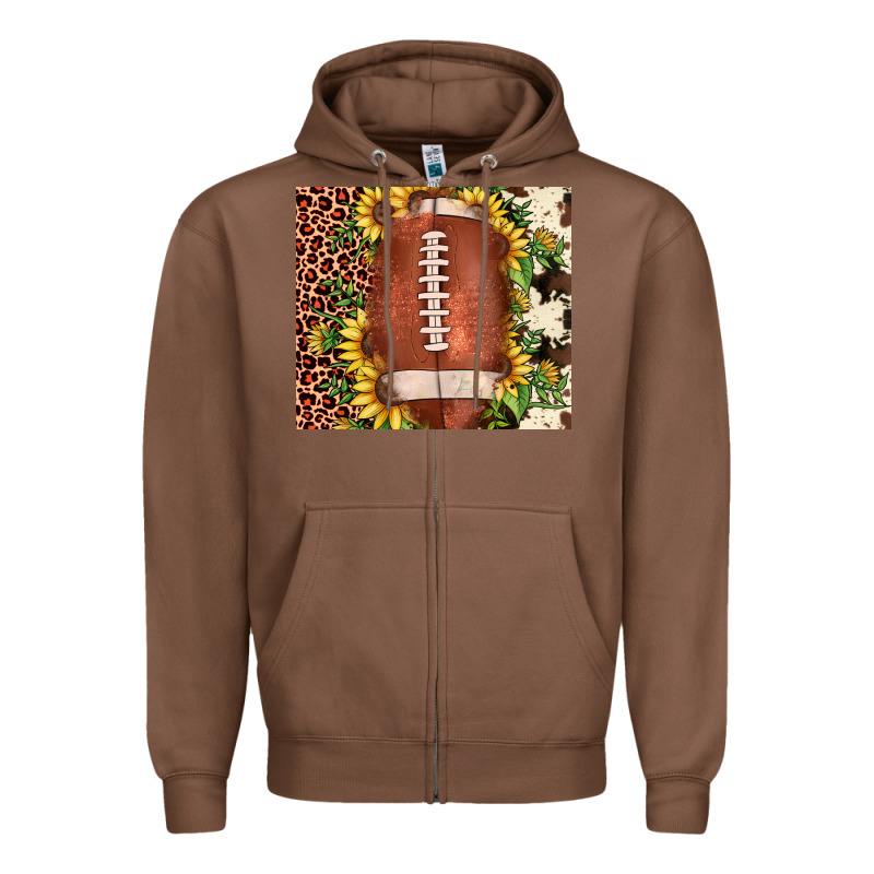 Football Leopard Cowhide Sunflower Zipper Hoodie by JahusDesignShop | Teevron