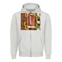 Dove Grey football leopard cowhide sunflower Zipper Hoodie - JahusDesignShop