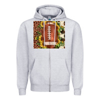 Heather Grey football leopard cowhide sunflower Zipper Hoodie - JahusDesignShop