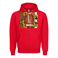 Red football leopard cowhide sunflower Zipper Hoodie - JahusDesignShop