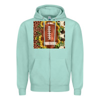 Seafoam football leopard cowhide sunflower Zipper Hoodie - JahusDesignShop