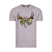 Vintage Zinc Boho Deer Skull Sunflowers And Gemstone Vintage Tee - RanaPortraitStore