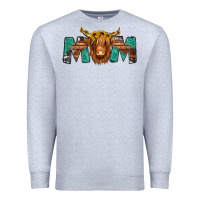 Heather Grey highland cow mom Premium Sweatshirt - Jasminsmagicworld