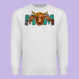 Highland Cow Mom Premium Sweatshirt Designed By Jasminsmagicworld