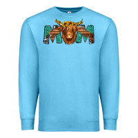 Ocean Blue highland cow mom Premium Sweatshirt - Jasminsmagicworld