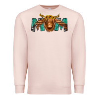 Pale Pink highland cow mom Premium Sweatshirt - Jasminsmagicworld