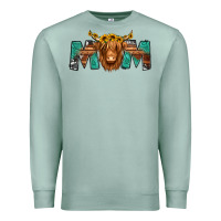 Seafoam highland cow mom Premium Sweatshirt - Jasminsmagicworld