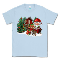 Dusty Blue christmas gnomes barnyard Classic Tee - FaDigitalArtStudio
