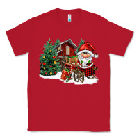 Red christmas gnomes barnyard Classic Tee - FaDigitalArtStudio