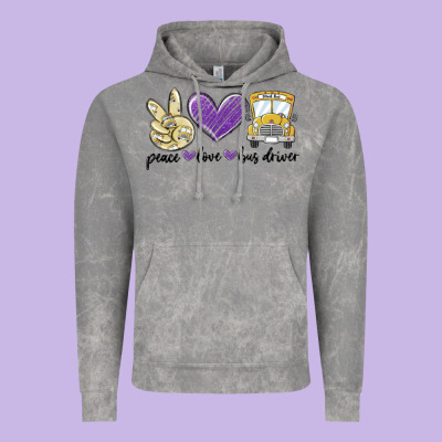 Vintage Hoodie peace love bus driver