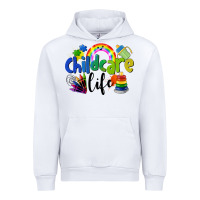 White Childcare Life Urban Hoodie - LillyAllenDesigns