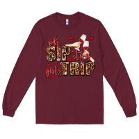 Burgundy oh sip its a girls trip Long Sleeve Tee - AdoDesignShop