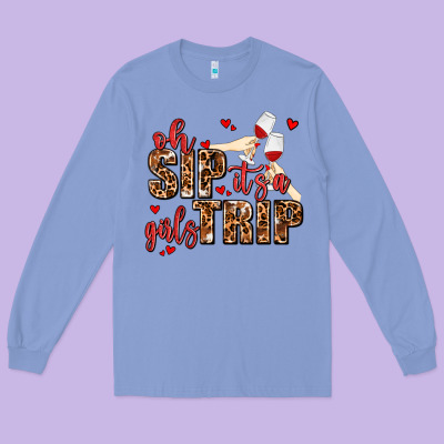 Oh Sip Its A Girls Trip Long Sleeve Tee Designed By Adodesignshop