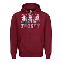 Burgundy feelin' a little frosty Zipper Hoodie - AdoDesignShop
