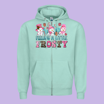 Feelin' A Little Frosty Zipper Hoodie Designed By Adodesignshop