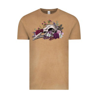 Vintage Camel Boho floral raven skull Vintage Tee - RanaPortraitStore